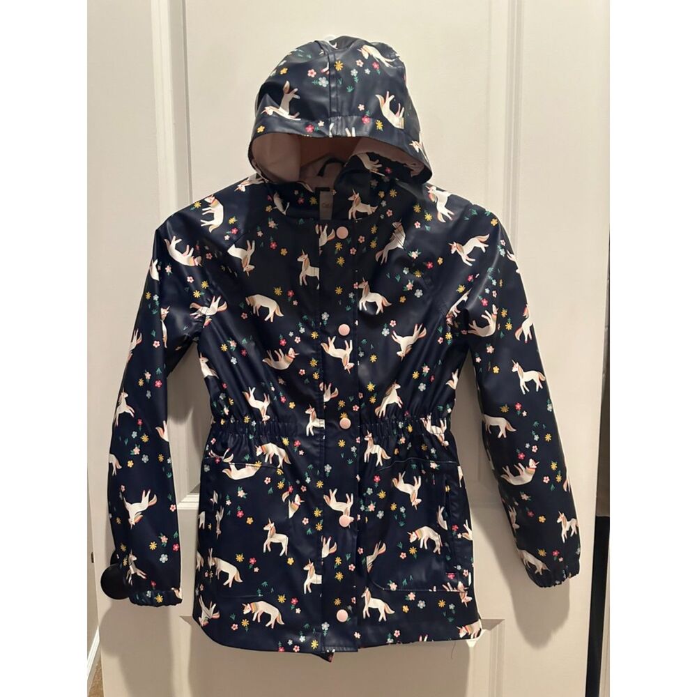 NWOT Cat & Jack Unicorn Girl Raincoat Size L